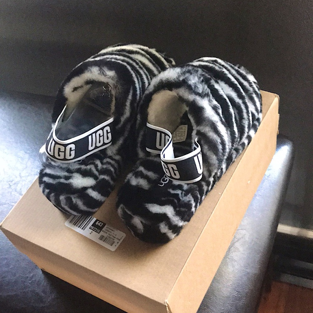 Zebra Print Ugg Slides